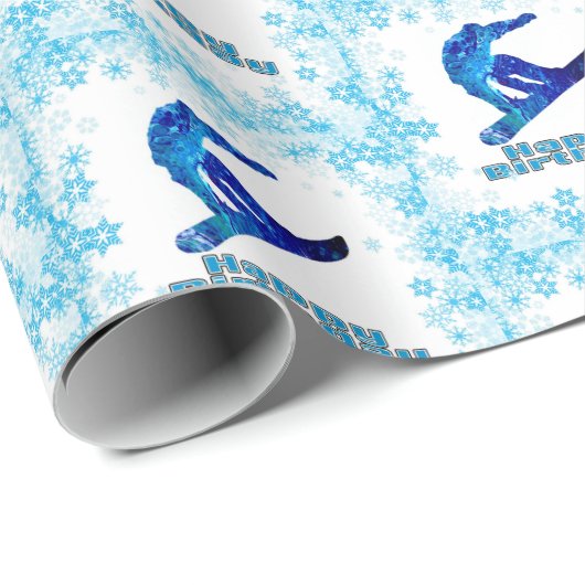 Snowboard Geburtstag Geschenkpapier (Rolleneckpunkt)