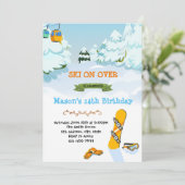 Snowboard Geburtstagskarte Einladung (Stehend Vorderseite)