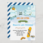 Snowboard Geburtstagskarte Einladung (Vorne/Hinten)