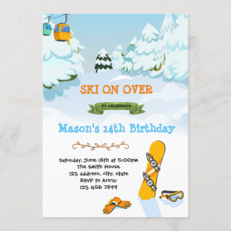 Snowboard Geburtstagskarte Einladung