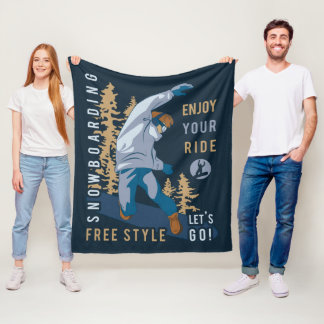 Snowboard. Genießen Sie Ihre Fahrt Fleecedecke