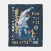 Snowboard. Genießen Sie Ihre Fahrt Fleecedecke (Vorderseite)