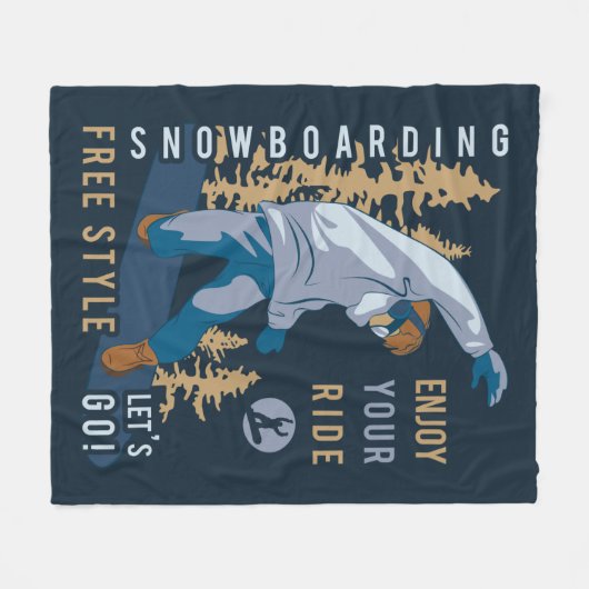 Snowboard. Genießen Sie Ihre Fahrt Fleecedecke (Vorderseite (Horizontal))
