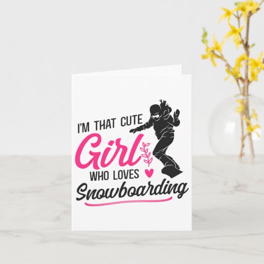 Snowboard-Girl 1 Karte (Gelbe Blume)