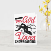 Snowboard-Girl Karte (Gelbe Blume)