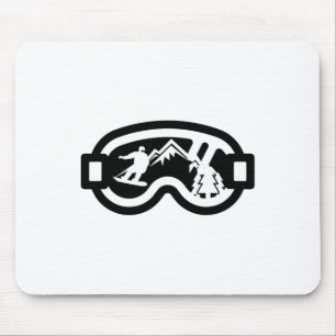 Snowboard Goggles Mountain Snowboarden Mousepad