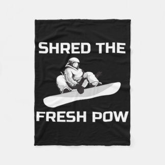 Snowboard Graphic Snowboarder Shred the Pow Snowbo Fleecedecke