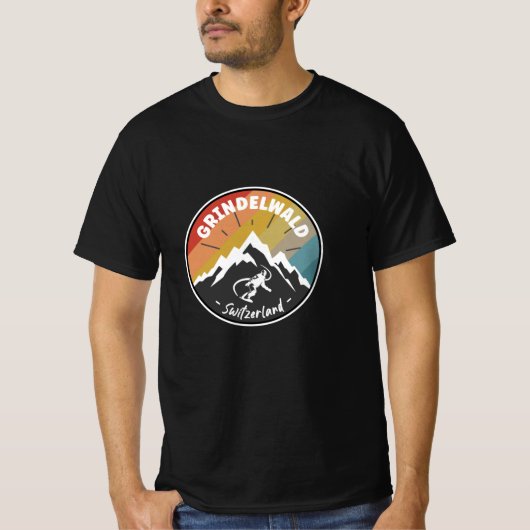 Snowboard Grindelwald Schweiz T-Shirt (Vorderseite)