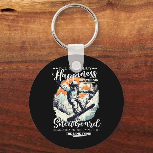 Snowboard Happiness Snow Urlaub Snowboarden Schlüsselanhänger (Vorderseite)