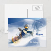 Snowboard-Happy, Geburtstag!! Postkarte (Vorne/Hinten)