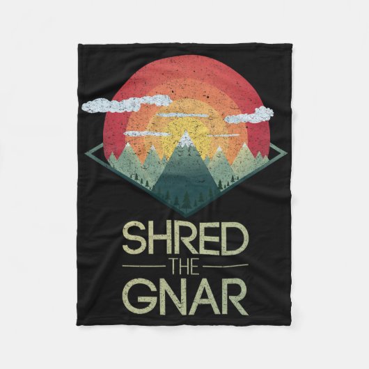 Snowboard hat das Gnar Ski Winter Mountain Geschen Fleecedecke (Vorderseite)