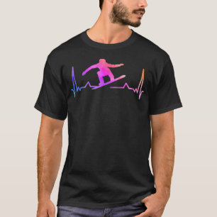 Snowboard Heartbeat 80er 90er Retro Winter Snowboa T-Shirt