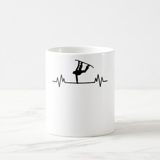 Snowboard Heartbeat Funny Sport Snowboarden Gesche Kaffeetasse (Mittel)