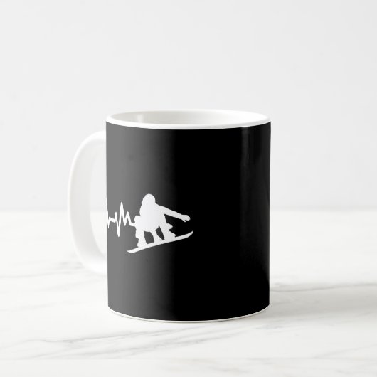 Snowboard Heartbeat Kaffeetasse (Vorderseite Links)
