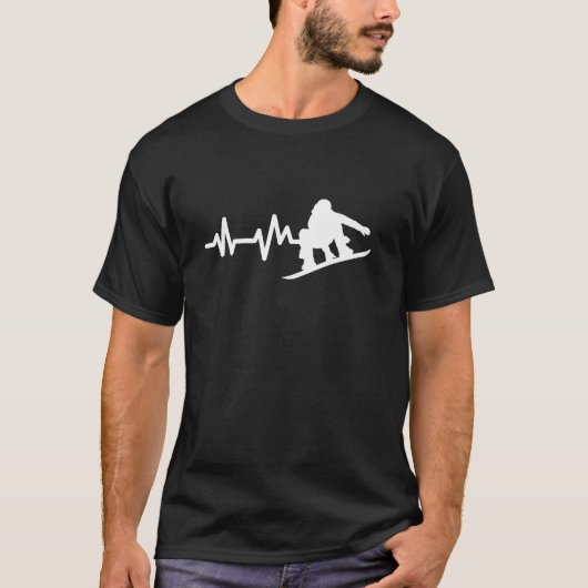 Snowboard Heartbeat Snowboarder T-Shirt (Vorderseite)