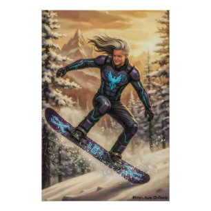 Snowboard Held Poster