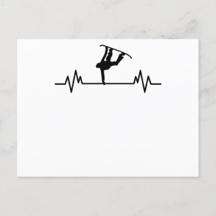 Snowboard-Herzschlag Lustiges Sport Snowboard-Gesc Postkarte