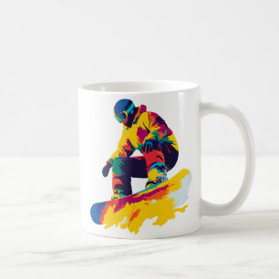 Snowboard-Illustration Aquarell-Kunstmalerei Kaffeetasse