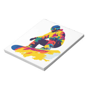 Snowboard-Illustration Wasserfarben Kunstmalerei Notizblock
