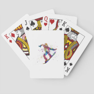 Snowboard im Aquarell Spielkarten