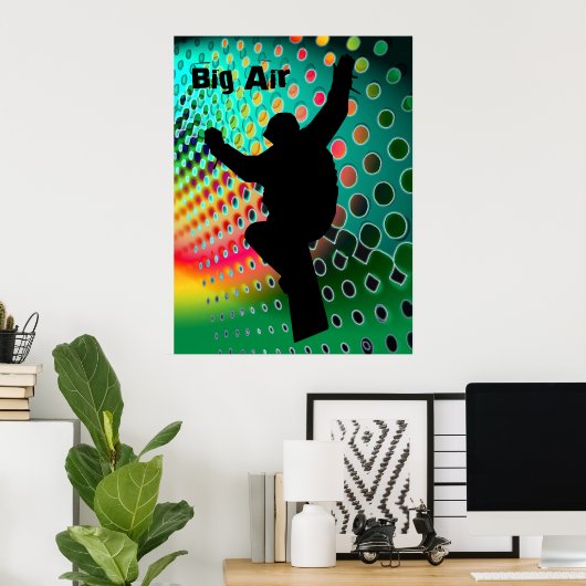 Snowboard im kosmischen Schneesturm Poster (Heimbüro)