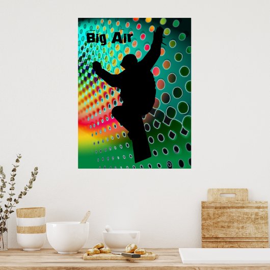 Snowboard im kosmischen Schneesturm Poster (Küche)