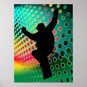 Snowboard im kosmischen Schneesturm Poster