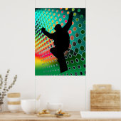 Snowboard im kosmischen Schneesturm Poster (Küche)