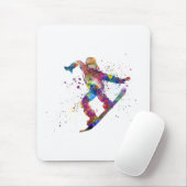 Snowboard in Aquarell Mousepad (Mit Mouse)