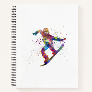 Snowboard in Aquarell Notizblock