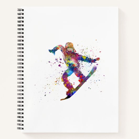 Snowboard in Aquarell Notizblock (Vorderseite)