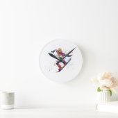 Snowboard in watercolor runde wanduhr (Zuhause)
