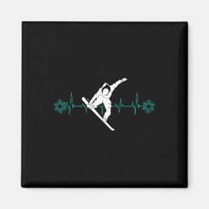 Snowboard is Life Heartbeat Fake T Shirt T-Shirt Magnet