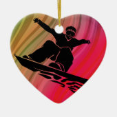 Snowboard Jump Keramik Ornament (Vorne)