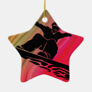 Snowboard Jump Keramikornament