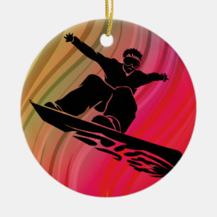 Snowboard Jump Keramikornament