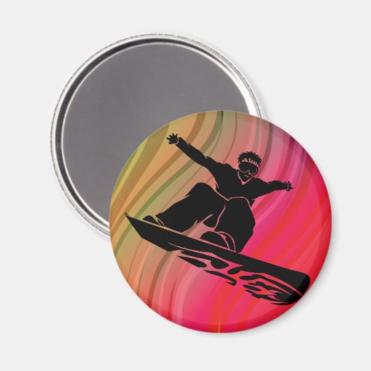Snowboard Jump Magnet (Vorderseite/Rückseite)