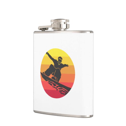 Snowboard Jump Retro Flachmann (Links)