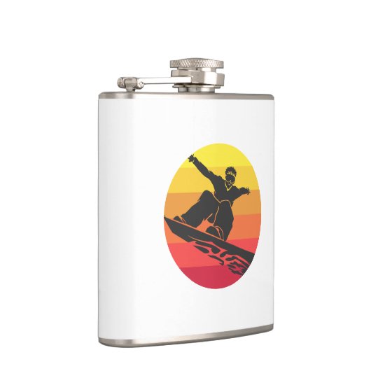 Snowboard Jump Retro Flachmann (Rechts)