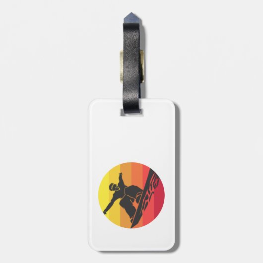 Snowboard Jump Retro Gepäckanhänger (Rückseite vertikal)