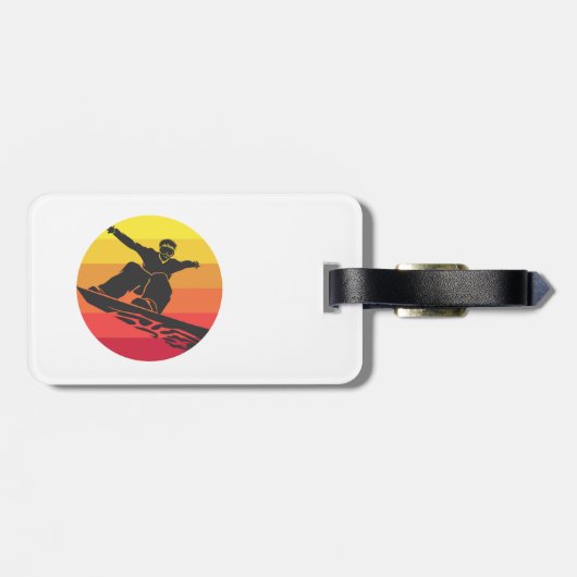 Snowboard Jump Retro Gepäckanhänger (Rückseite horizontal)
