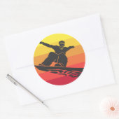 Snowboard Jump Retro Runder Aufkleber (Umschlag)