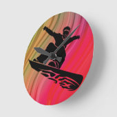 Snowboard Jump Runde Wanduhr (Winkel)