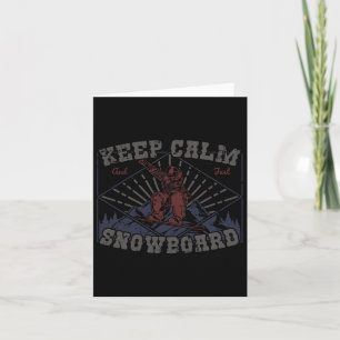 Snowboard Keep Calm Vintage Retro Snowbaording Sie Karte