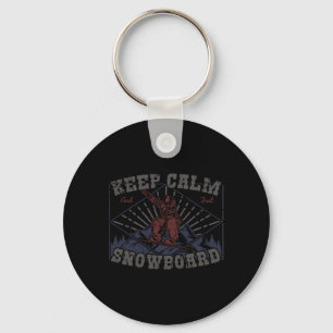 Snowboard Keep Calm Vintage Retro Snowboarden Wint Schlüsselanhänger