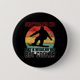 Snowboard Kid Snowboarder Snowboarden Button