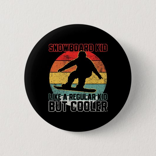 Snowboard Kid Snowboarder Snowboarden Button (Vorderseite)