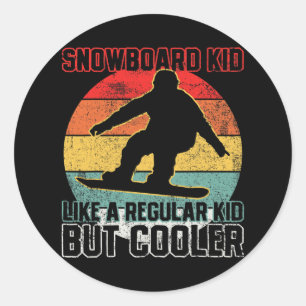 Snowboard Kid Snowboarder Snowboarden Runder Aufkleber