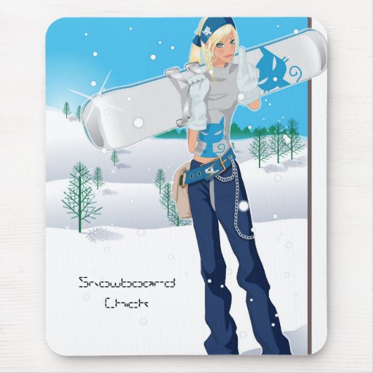 Snowboard-Küken Mousepad (Vorne)