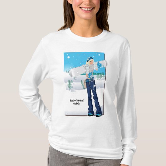 Snowboard-Küken T-Shirt (Vorderseite)
